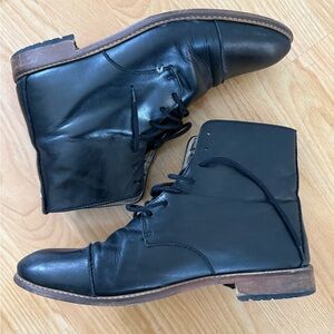 M. Moustache Black Leather Men's Boots